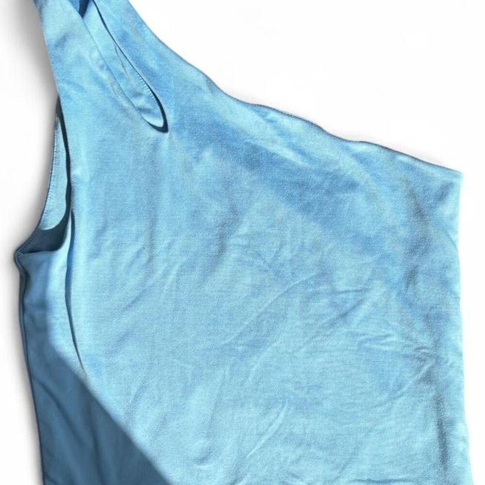 Y2K Abercrombie & Fitch Blue One Shoulder Crop Top Soft Collection Women’s S